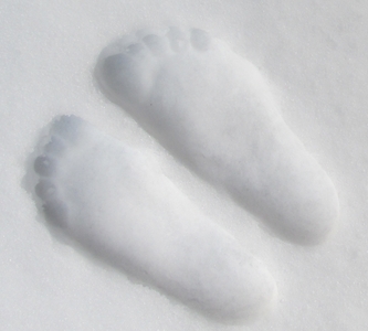 Meine Füße im Schnee